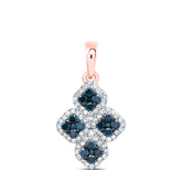 3/8CTW-DIA P1 GIFT BLUE DIAMOND CLOVER  PENDANT